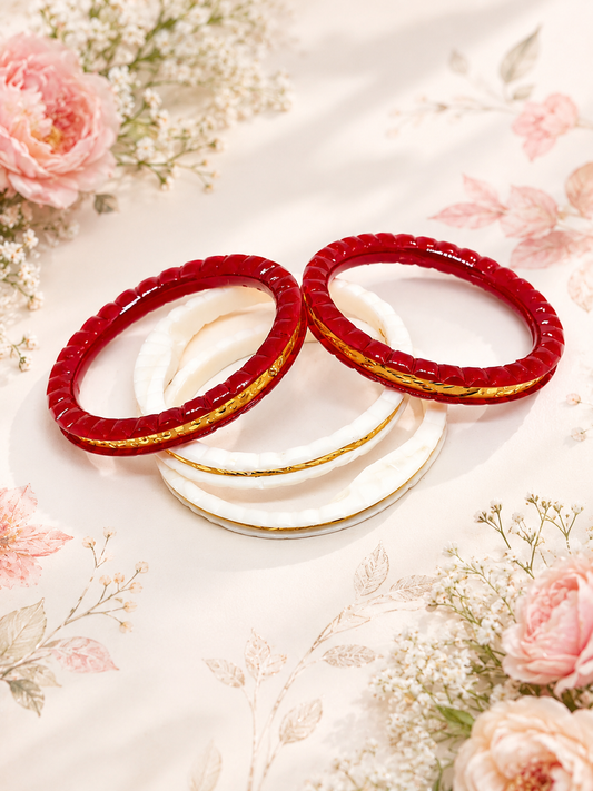 Premium Gold Plated Bengali Shakha Pola Set for Women