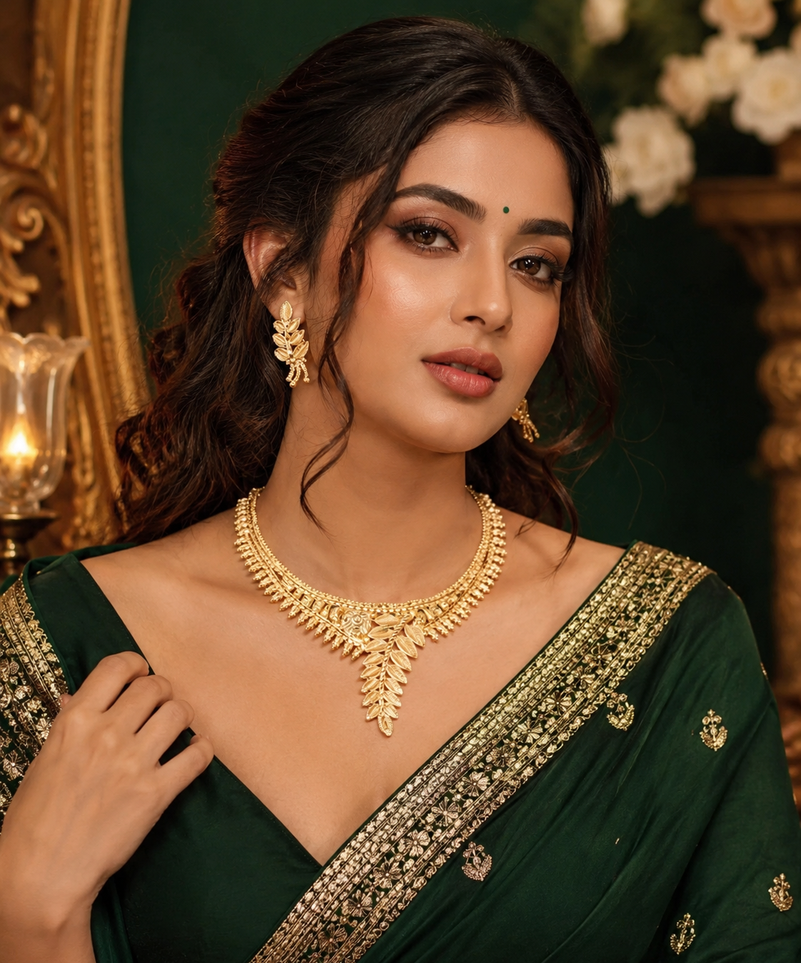 Golden Leaf Royale Necklace Set