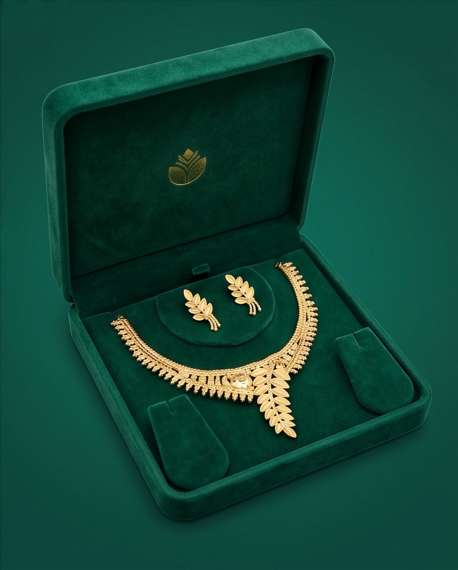 Golden Leaf Royale Necklace Set