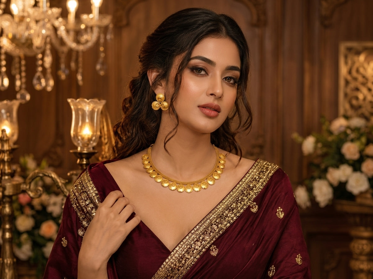 Royal Coin bloom Necklace Set