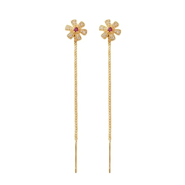 Floral Handmade Traditional Threader Earrings