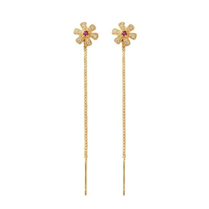 Floral Handmade Traditional Threader Earrings