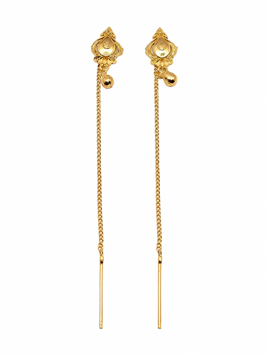 Handmade Floral Drop Chain Earrings for Women