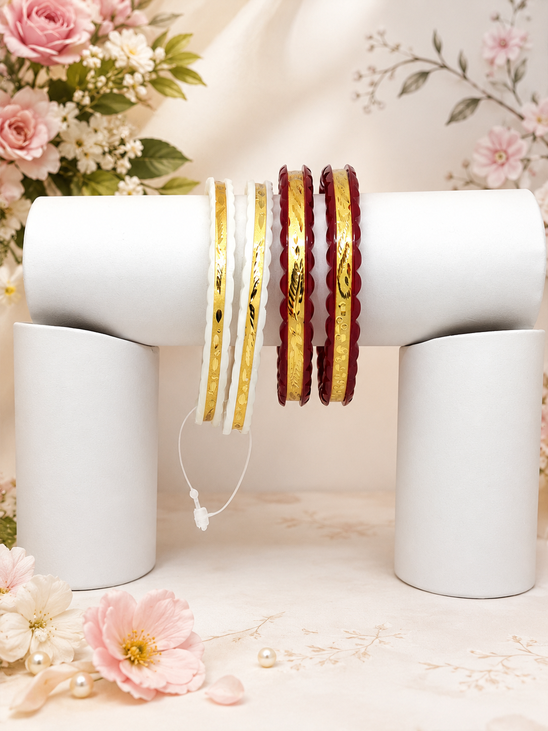 Premium Gold Plated Bengali Shakha Pola Set for Women
