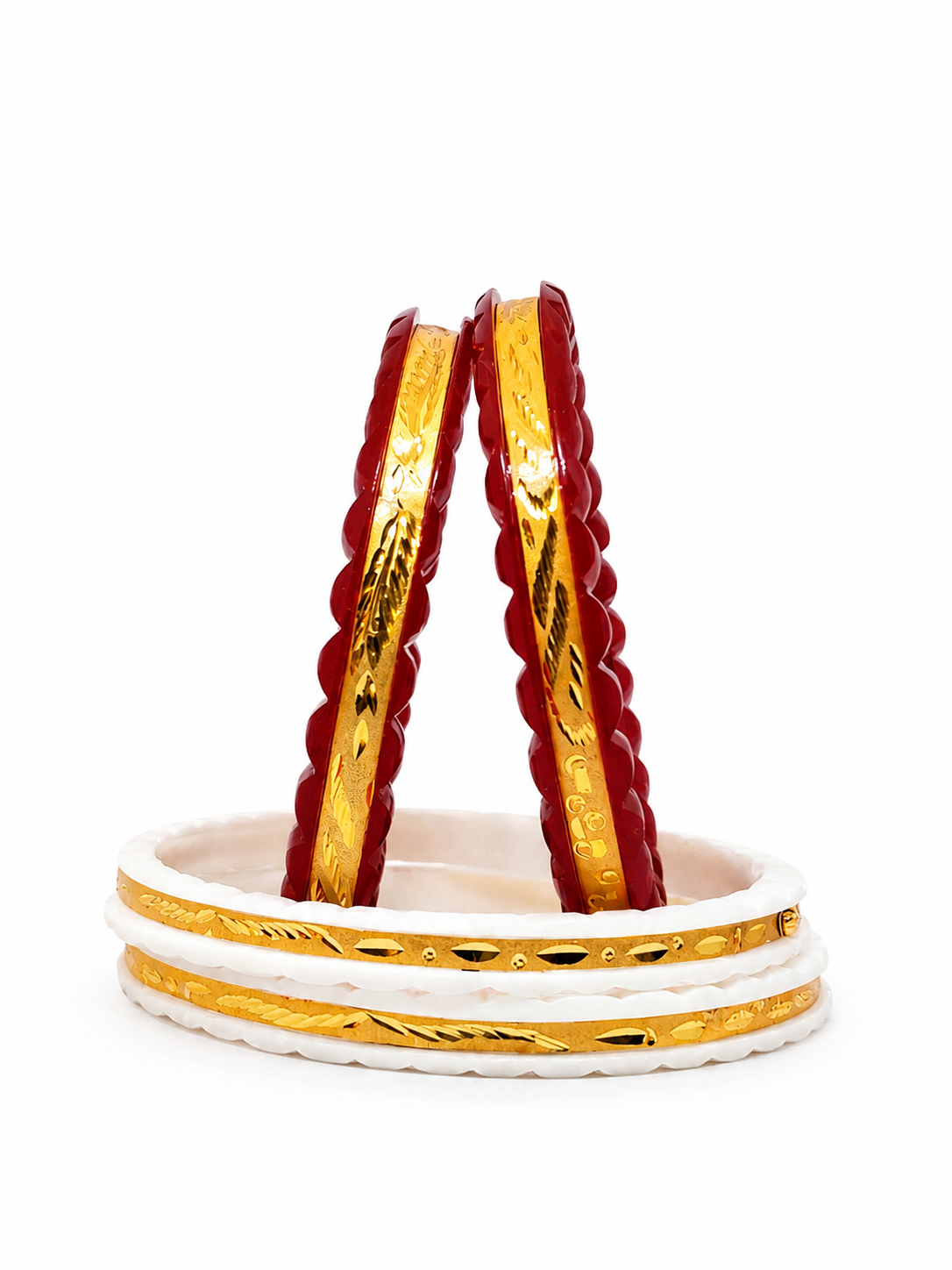 Premium Gold Plated Bengali Shakha Pola Set for Women
