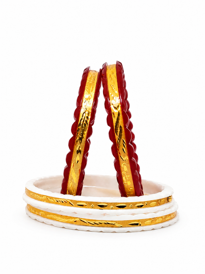 Premium Gold Plated Bengali Shakha Pola Set for Women