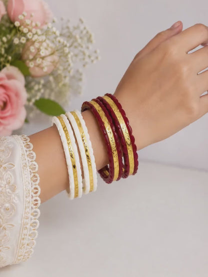 Premium Gold Plated Bengali Shakha Pola Set for Women
